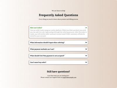 Daily UI Design Challenge 04/100 – Frequently Asked Page