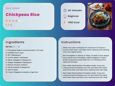 Daily UI Design Challenge 09/100 – Recipe page app cooking cooking website design food recipe page recipes ui userflow ux webapp webdesign