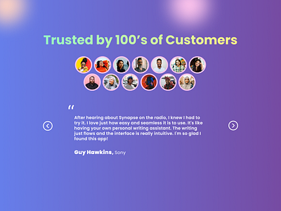 Daily UI Design Challenge 12/100 – Testimonial block