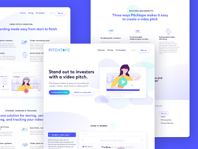 Pitchtape — Website + visual language redesign branding design front end graphic graphic design iconography identity illustration responsive typography ui web design