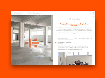 Habita Coworking Space blog coworking istanbul minimal orange space two columns web design
