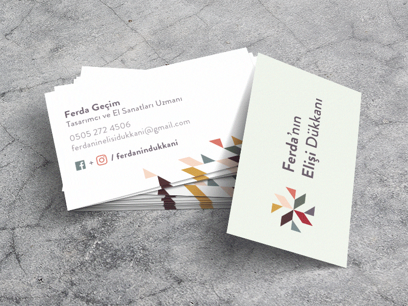 Ferda's Handwork Logo Design business cards colourful design geometric graphic graphic design logo minimal