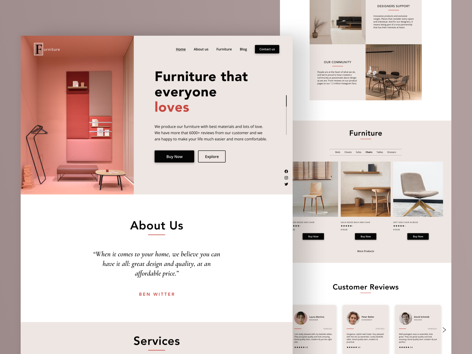 Furniture Store Landing Page Design by Anna Panasiuk on Dribbble