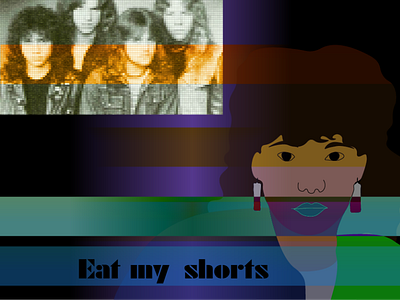 Eat my shorts 80s design illustration poster vector