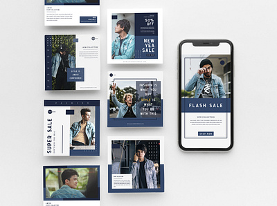 Fashion social media template banner brand branding business facebook fashion flyer instagram layout media minimalist mock up post poster promo social stories template ui ux