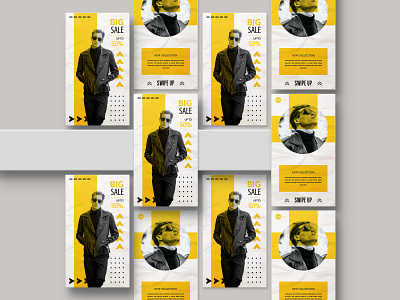 Minimalist Yellow Stories banner brand brochure business design facebook fashion flyer instagram layout marketing media mockup post poster promo social stories template yellow