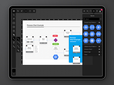 SVG Diagramming App on Ipad dark theme diagramming editor ipad app svg ui