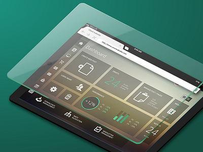 Dashboard mockup on tablet