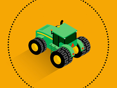 Tractor infographic isometric tractor
