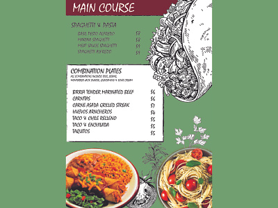 TexMex Menu design flat food food menu food menu design foodie illustration logo menu design minimal