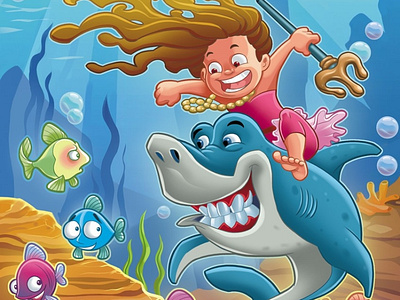 Ria goes on a rampage! character animation character design character development childrens book childrens illustration childrens product designing for children illustration illustrations kids art kids illustration picture book shark underwater watergirl