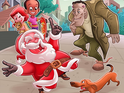 Santa makes a point!! character design character development childrens book childrens illustration childrens product christmas designing for children frankenstein holiday illustration illustration kids art kids illustration picture book santa