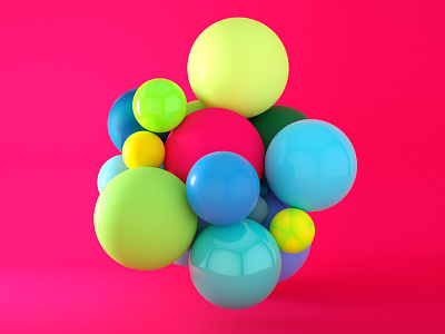 Connect 3d abstract c4d candy color color palette colors connect octane pink render spheres