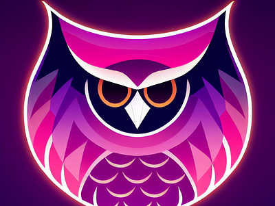 Neon Owl Logo design illustration logo