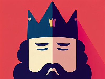 Wise King design illustration logo