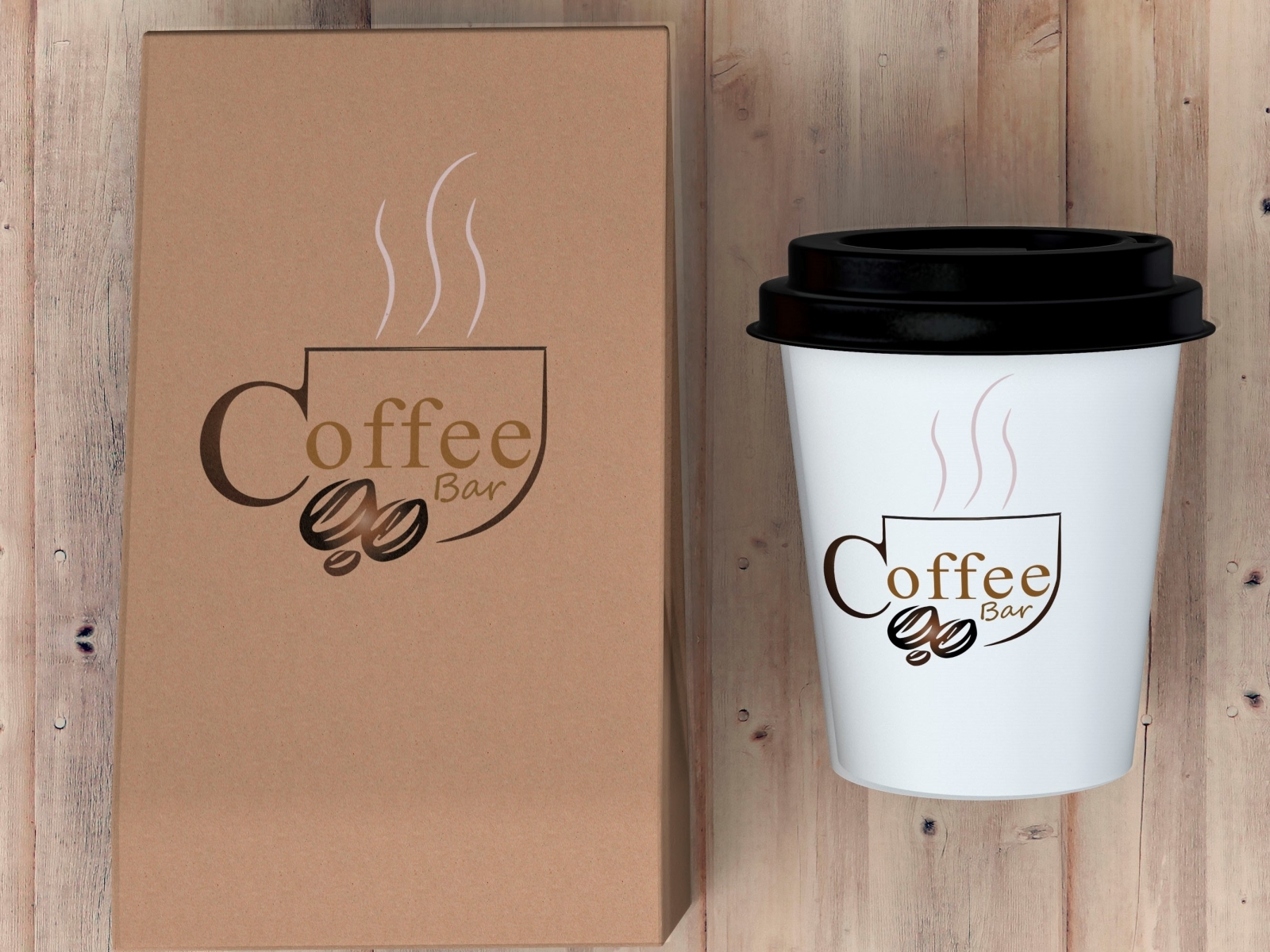 Coffee bar logo mockups by Fatima Nisar on Dribbble