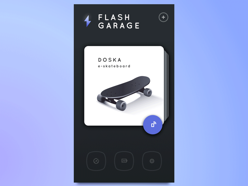 Flash Garage concept agilie electric power glow gradient interface mobile skateboard ui ux