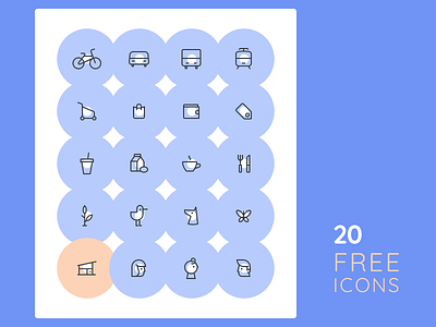 20 Free Icons animals blue circles family food free freebie icons shopping