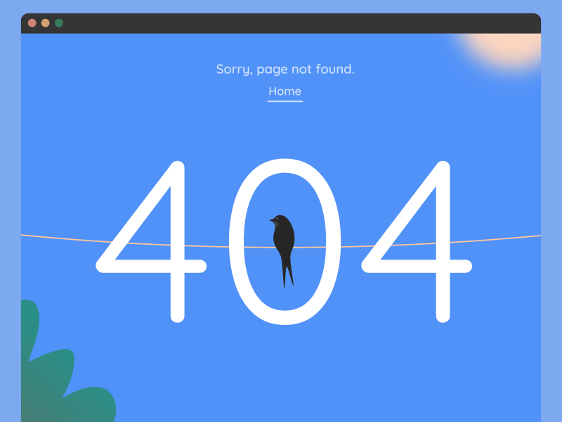 404 page 404 page animation 2d elastic error minimal swift