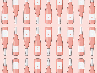 Repeat Rosé Pattern bottle emoji illustration pattern pink repeating rosé vector wine