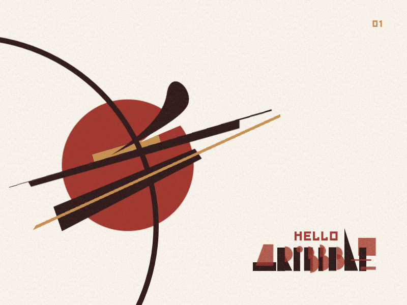 Hello, dribbble! animation debut dribbble illustration suprematism