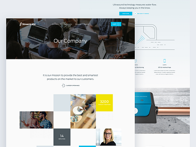 StreamLabs Water IV about careers connected devices ecommerce illustration mobile mosaic responsive website shopify smarthome team ui ui design uiux water