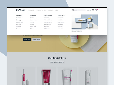 StriVectin II beauty beauty product ecommerce mega menu menu responsive website shopify skin care ui ui design uiux web design