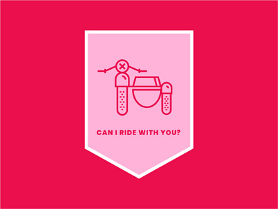 Can I Ride with You? badge branding icon iconography illustration valentine valentinesday