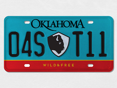 Bison Badge badge bison license plate oklahoma