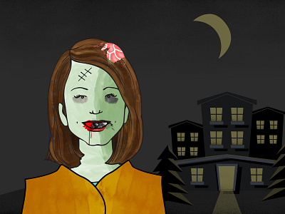 Happy Halloween! halloween haunted house illustration zombie