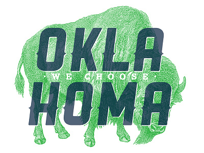 We Choose Oklahoma bison oklahoma poster