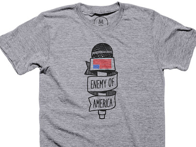 Enemy of America TEE illustration political t shirt tee