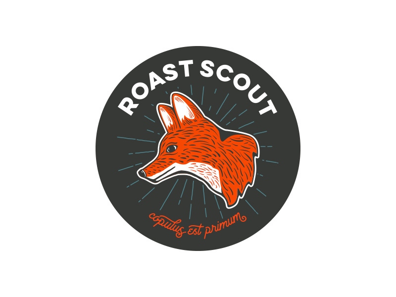 Roast Scout - foxhead logo branding fox