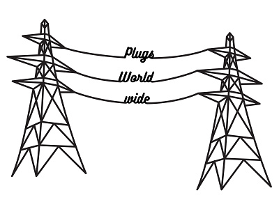 Pylons Worldwide branding clean clothing design design illustration illustrator logo minimal plugs vector