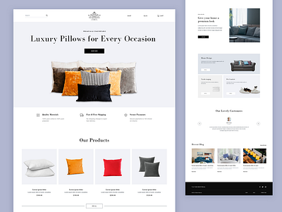 Pillows - eCommerce website ecommerce luxury pillows pillows ui web design