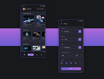 Aerospace - UX/UI aerospace app design branding course website e learning platform engineering design graphic design mobile design online learning online skill ui ux web design