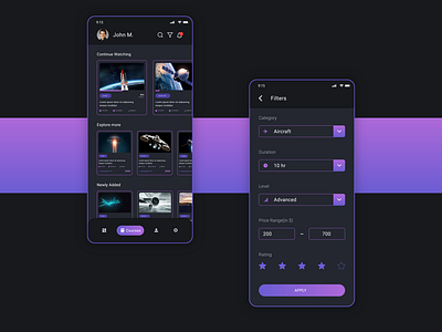 Aerospace - UX/UI aerospace app design branding course website e learning platform engineering design graphic design mobile design online learning online skill ui ux web design