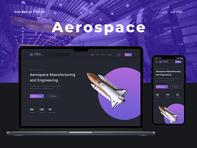 Aerospace - Web design (UX/UI) aeroplane brand identity branding course design e learning engineering learning mobile design online online skill platform responsive space training ui ux web design website