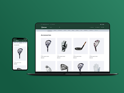 Golf Ecommerce Website (UX/UI) app brand identity branding ecommerce golf golf ball golf fitting center golf stick golf studio golfing graphic design mobile design products sports ui ux vector web design website