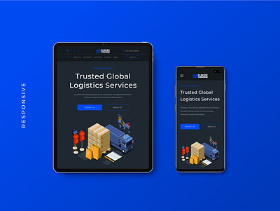 HubEurope (Logistics) - Web Design brand identity branding delivery design ecommerce export goods graphic design heavy ipad logistics mobile mobile design tablet transport ui ux web design website