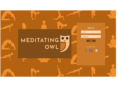 Meditating Owl - Desktop Login Screen design figma login meditation sign in ui ux