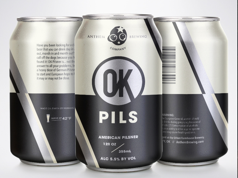 Anthem Ok Pils packaging label beer