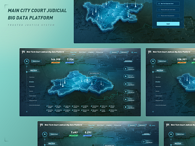 Justice Map Project bigdata c4d darkmode fui fuidesign home page hud login page map ui uiux webdesign