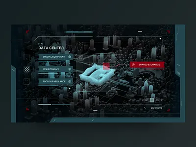 Data Center x FUI 3d c4d city data data visualization fui fuidesign hud interface ui ux