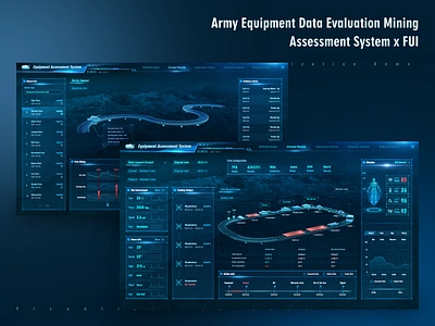 Equipment Assessment System x FUI 3d c4d dark mode data data visualization fui hud interface military tank ui uiux ux