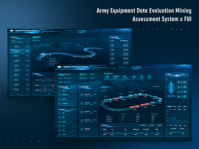 Equipment Assessment System x FUI 3d c4d dark mode data data visualization fui hud interface military tank ui uiux ux