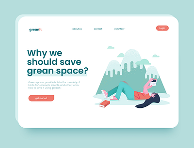 Greenit - Landing Page branding design flat graphic design landingpage minimal ui ux vector web website