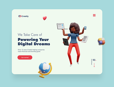 Creatly - Landing Page design graphic design illustration landingpage logo typography ui ux web website