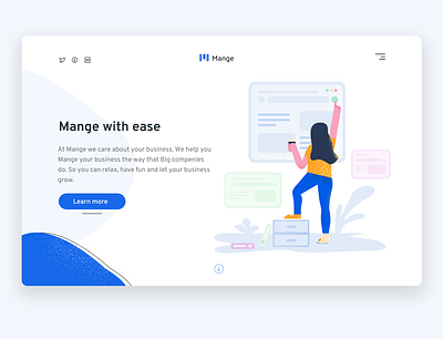 Mange Landing Page design flat graphic design illustration landingpage minimal ui ux web website