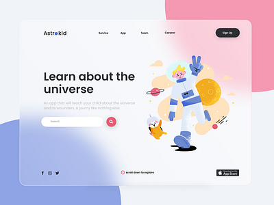 AstroKid - Landing Page astronomy design graphic design landingpage ui ux vector web